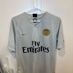 Nike PSG Light Cream Jersey with Gold and Black Accents